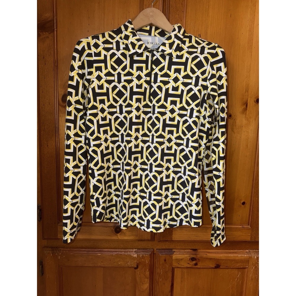 ICIKULS Women's M Mesh Long Sleeve 1/4 Zip Shirt Top UPF 50 Pullover Golf Ibkul